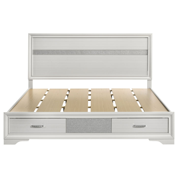 Miranda 51-inch Wood Eastern King Storage Panel Bed White