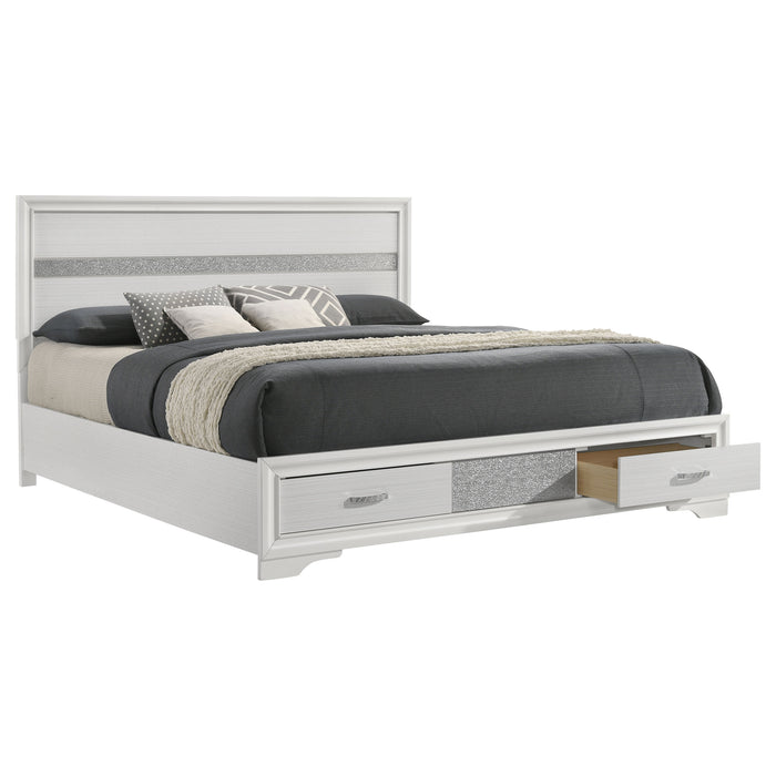 Miranda 51-inch Wood California King Storage Panel Bed White