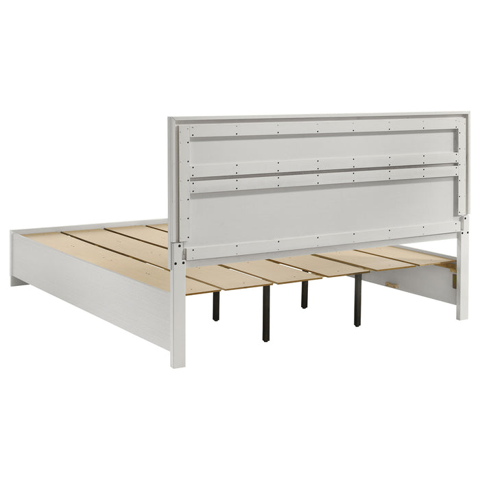 Miranda 51-inch Wood California King Storage Panel Bed White