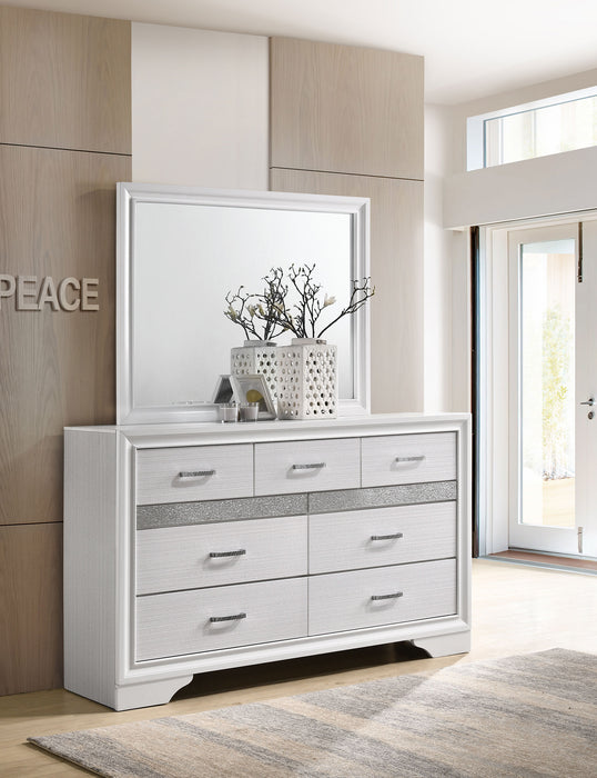 Miranda 9-drawer Dresser with Mirror White