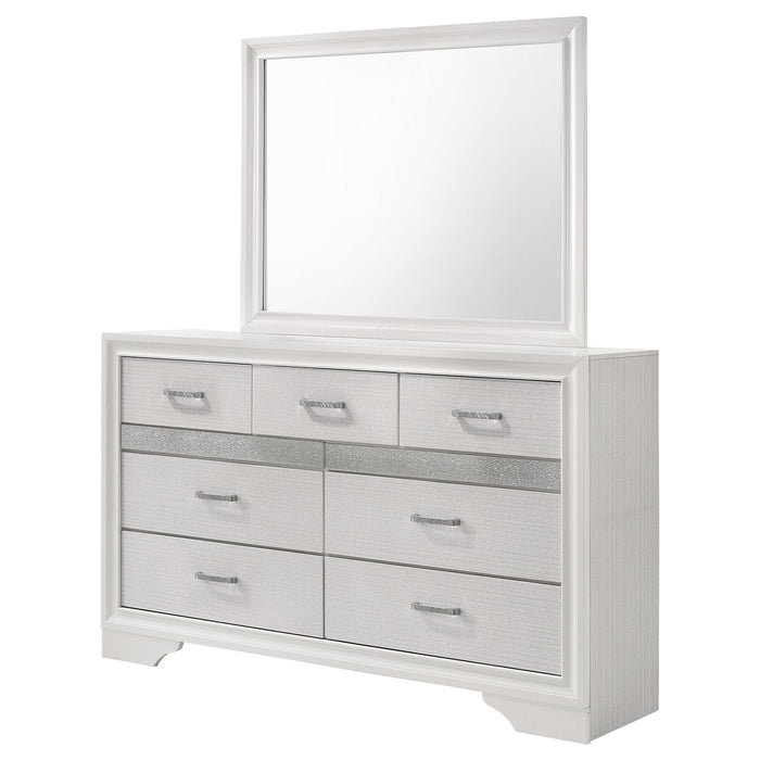 Miranda 9-drawer Dresser with Mirror White