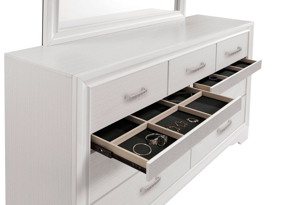 Miranda 9-drawer Dresser with Mirror White