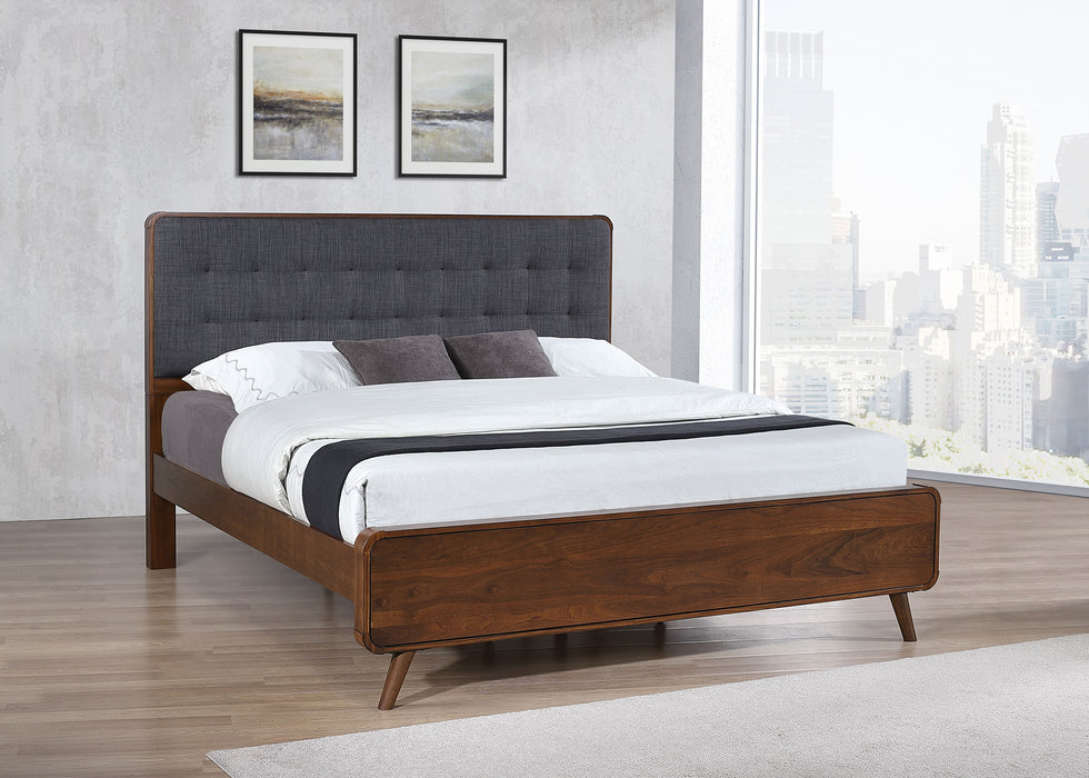 Robyn Wood Eastern King Platform Bed Dark Walnut