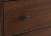 Dark walnut Robyn 5-piece California King bedroom furniture set by CoasterEssence, including bed, nightstands, and dresser.