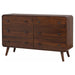 Dark walnut Robyn 6-drawer bedroom dresser from CoasterEssence, showcasing a sleek furniture piece with spacious drawers and modern design.