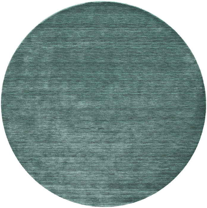 10' Hand Woven Round Rug - Green And White