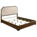 CoasterEveryday 4-piece Eastern King bedroom set with brown cherry finish, including bed frame, dresser, mirror, and nightstands.