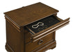 CoasterEveryday 4-piece Queen bedroom set in brown cherry finish, includes bed frame, dresser, nightstands, and mirror with elegant design.