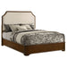 Cream and brown cherry 58-inch Queen Panel Bed by CoasterEveryday, showcasing the elegant frame and headboard design.