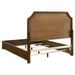 Cream and brown cherry 58-inch Queen Panel Bed by CoasterEveryday, showcasing the elegant wooden furniture with detailed headboard.