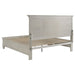 Distressed white Franco Wood Eastern King Storage Panel Bed by CoasterEssence, showcasing a classic wooden bedroom furniture piece.