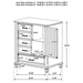 Franco 5-drawer door chest by CoasterEssence in distressed white wood finish, featuring sleek handles and a spacious storage design.
