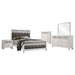 CoasterEveryday Barzini 5-piece Eastern King bedroom set in white, featuring a bed, nightstands, and matching furniture pieces.