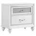 CoasterEveryday Barzini 5-piece Eastern King bedroom set with white furniture, including bed frame, nightstands, and dresser.