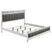 White Barzini Wood Eastern King Panel Bed by CoasterEveryday, showcasing a modern wooden bedroom furniture piece with paneled headboard.