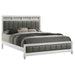 White Barzini Wood Eastern King Panel Bed by CoasterEveryday, featuring a classic design with a slatted headboard and sturdy wooden frame.