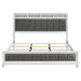 White Barzini Wood Eastern King Panel Bed by CoasterEveryday, showcasing the elegant wooden headboard and panel design.
