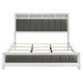 White California King Panel Bed by CoasterEveryday with wood finish, showcasing the headboard and sleek furniture design.