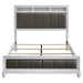 White Barzini Wood Queen Panel Bed from CoasterEveryday with a classic headboard and sleek design, shown in a cozy bedroom setting.