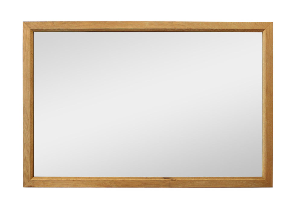 40" Solid Framed Mounted Accent Mirror - Natural