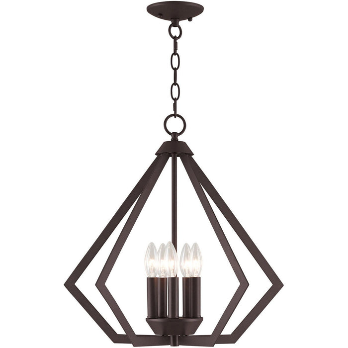 20" Five-Light Dimmable Chandelier With Shades - Bronze