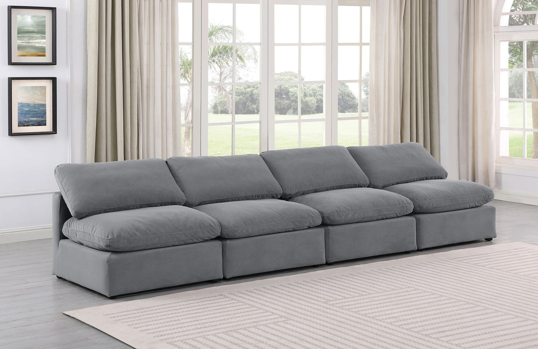 Indulge - Velvet 4 Seat Modular Armless Sofa