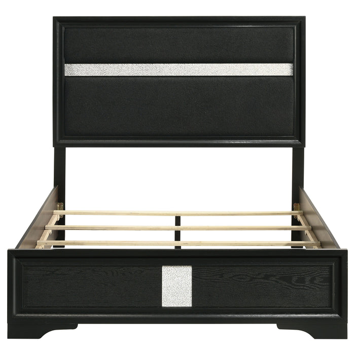 Miranda 54-inch Upholstered Full Panel Bed Black