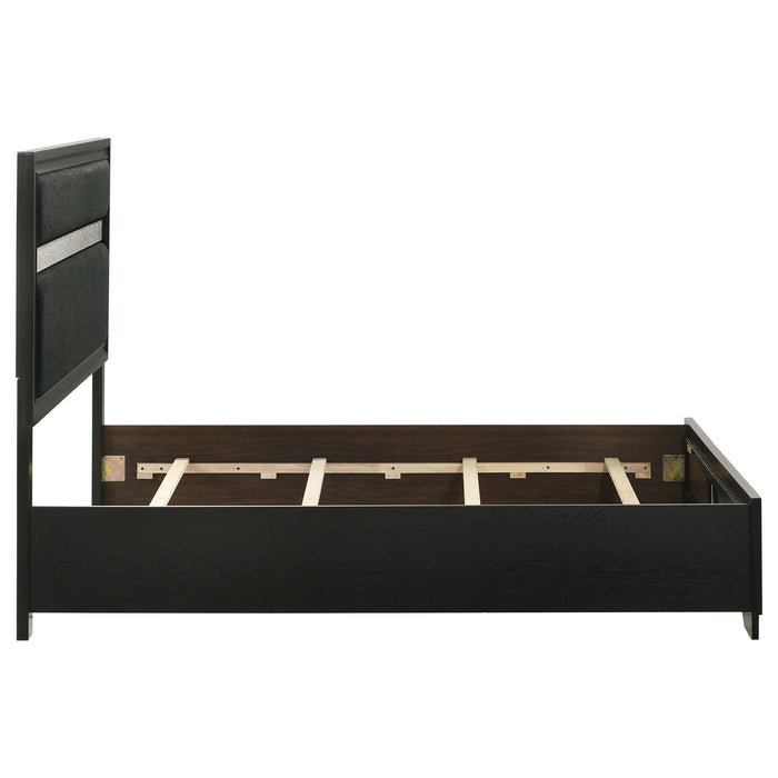 Miranda 54-inch Upholstered Full Panel Bed Black