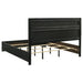 Miranda 5-piece Eastern King bedroom set in black by CoasterEveryday with bed, dresser, mirror, and nightstands