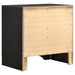 Miranda 5-piece Eastern King bedroom set by CoasterEveryday in black, includes bed frame, nightstands, and dresser with modern design.