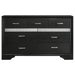 CoasterEveryday Miranda 4-piece California King bedroom set in black, including bed frame, nightstands, and dresser with modern design