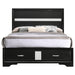 Miranda 51-inch black wood full storage panel bed by CoasterEveryday, showcasing the bed's headboard and storage design.