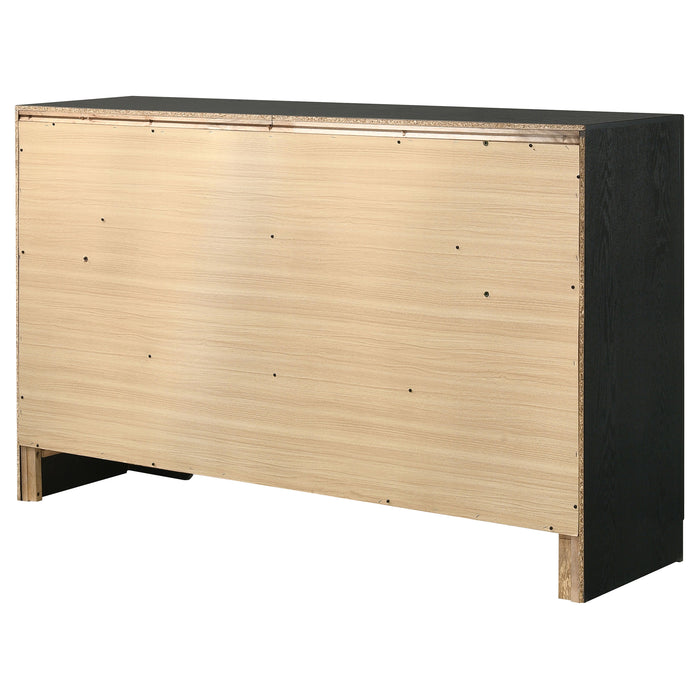 Black Miranda 9-drawer dresser by CoasterEveryday, showing sleek furniture with nine spacious drawers and modern design.