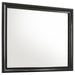 Black Miranda Dresser Mirror by CoasterEveryday, showcasing a sleek rectangular furniture mirror with a dark finish.