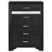 Black Miranda 6-drawer bedroom chest by CoasterEveryday, showing a modern furniture piece with six spacious drawers and sleek design.