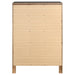 Black Miranda 6-drawer bedroom chest by CoasterEveryday showing a sleek wooden furniture piece with six spacious drawers.
