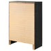 Black Miranda 6-drawer bedroom chest by CoasterEveryday, featuring sleek design and ample storage drawers, shown in a modern bedroom setting.