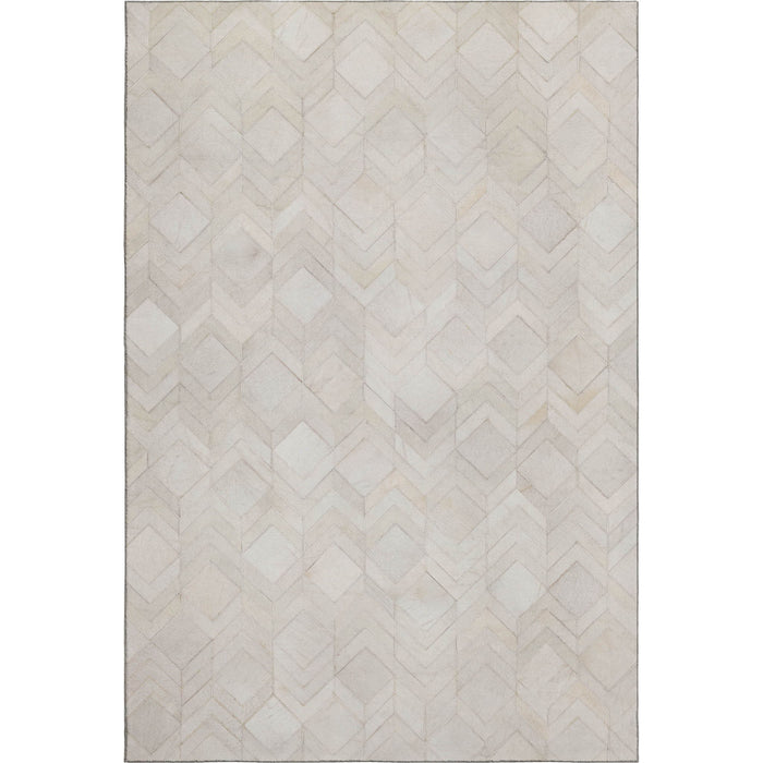 10' X 14' Geometric Washable Area Rug With UV Protection (644682) - Ivory / Gray