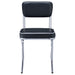 Pair of black retro upholstered dining side chairs with wooden legs, modern furniture by CoasterEveryday.