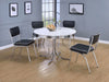 Set of two black retro upholstered dining side chairs by CoasterEveryday, featuring cushioned seats and stylish design.