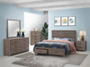 CoasterEveryday Brantford 5-piece Eastern King bedroom set in barrel oak with bed frame, nightstands, and dresser, modern furniture design