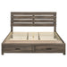 CoasterEveryday Brantford Wood Eastern King Storage Panel Bed in Barrel Oak with built-in storage drawers