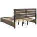 Eastern King storage panel bed in barrel oak finish, CoasterEveryday Brantford Wood furniture with sleek design and storage drawers.