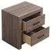 CoasterEveryday Brantford 4-piece Queen Bedroom Set in Barrel Oak wood with matching bed frame, dresser, and nightstands.