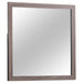 Barrel Oak Brantford Dresser Mirror from CoasterEveryday, showcasing a large oval mirror with a wood frame, mounted on a dresser.