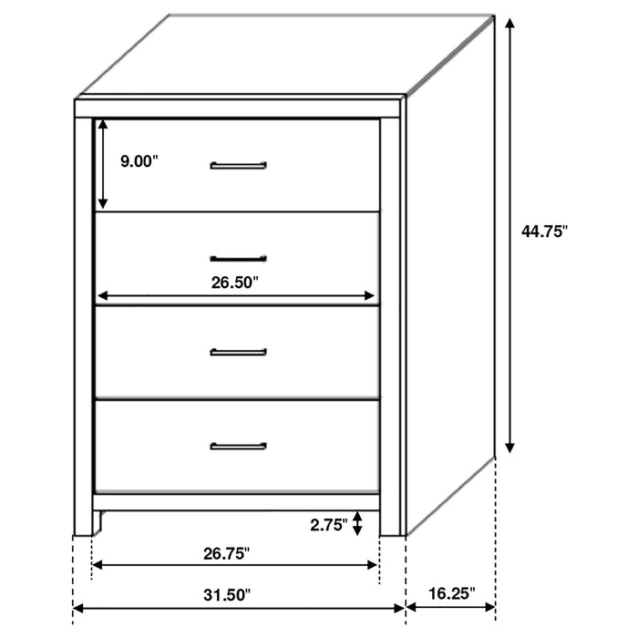 CoasterEveryday Brantford 5-piece Eastern King Bedroom Set in coastal white with a bed, nightstands, and matching dresser.