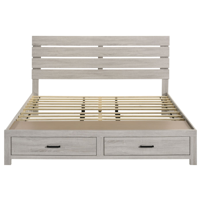 Brantford Wood Eastern King Storage Panel Bed Coastal White