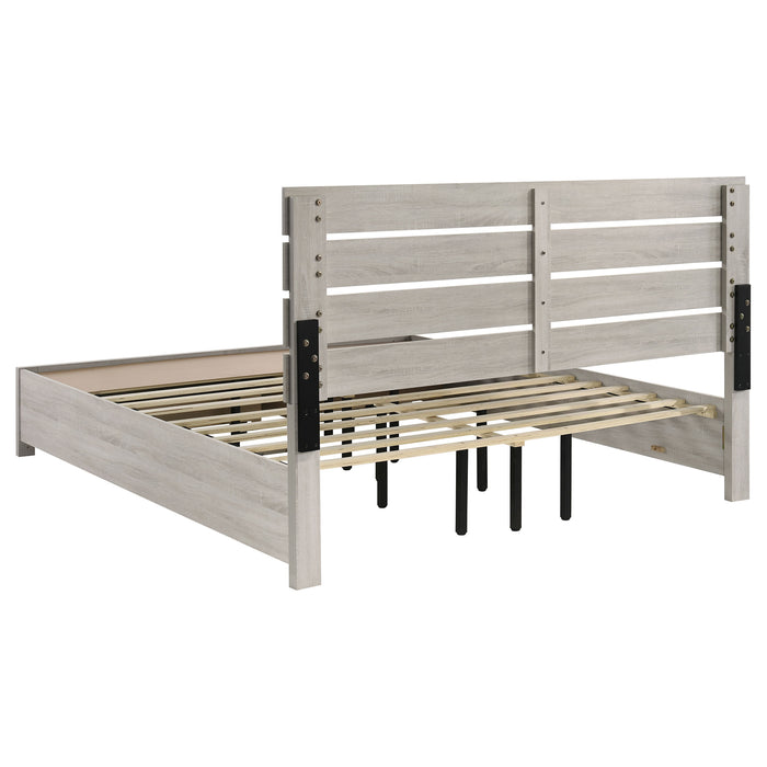 Brantford Wood Eastern King Storage Panel Bed Coastal White