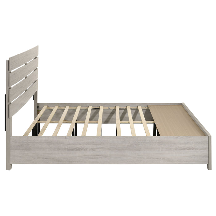 Brantford Wood Eastern King Storage Panel Bed Coastal White