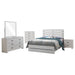 Coastal white Brantford 5-piece Eastern King bedroom furniture set by CoasterEveryday, including bed, nightstands, and dresser.